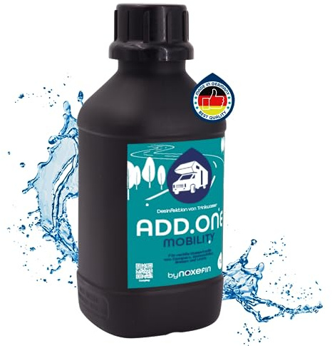 ADD.ONE Trinkwasserdesinfektion & Biofilmabbau, 1 L | für Wohnwagen, Camping, Outdoor, Tiere und Boote - genug für 100L - Kein Gefahrenstoff - 100% Geschmacksneutral
