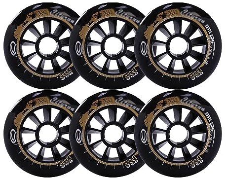 Inline-Skate-Räder mit 6/8er-Pack Inline-Skate-Räder, 85 A, 90 mm, 100 mm, 110 mm, Ersatzräder für Rollschuhe, Rollschuh-Räder für drinnen und draußen, Gepäckräder, Stützräder, 6 Packungen, 100 mm