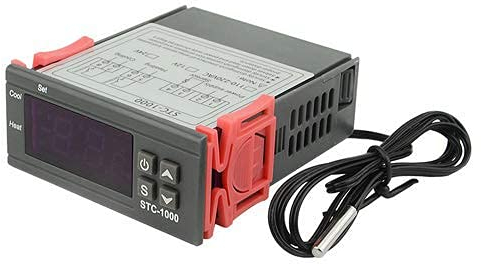 BGTXINGI STC-1000 DC 12V 10A Mikrocomputer Digital Display Temperaturregler Thermostat Kontrollschalter 2 Relais Ausgang und NTC 10K Thermistor Sensoren Digital Temperatur Sonde (12V) (110V-220V 10A)