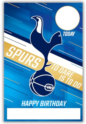 Danilo Promotions Ltd Tottenham Football Club Geburtstagskarte mit Aufklebern, personalisierbar mit Alter, Namen, Blau