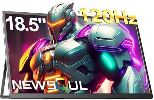 Newsoul Portable Gaming Monitor 18.5 Inch, 120Hz 1080P IPS Matte Screen, Adjustable Base, Built-in Speakers, Mini HDMI/Type-C Ports, VESA Compatible Second Screen for Laptops and Gaming