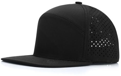 NZLTQO Cappellini da baseball da uomo in stile hip hop estivo con visiera piatta in rete traspirante Snapback regolabile, Nero , Taglia unica