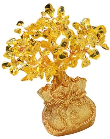 ABOOFAN Geldgeschenke Baum Citrin-geldbaum Geldbaum Basteln Edelstein- Wohlstand Chinesische Dekoration Zitronen Dekorationen Handwerk Chinesisches Gelbes Figur Harz