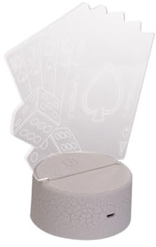 Yardenfun Poker Illusion Led Nachttischlampe Mit Acrylbasis Farbenfrohe Visualisierung Energiesparende Tischleuchte Mit Touch-fernbedienung Für Gaming Deko Und Stimmungslicht
