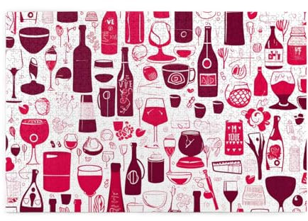 1000 Piece Jigsaw Puzzles for Adults Pink Red Wine Bottle Jigsaw Puzzles for Adults 1000 Challenging Jigsaw Puzzle Games