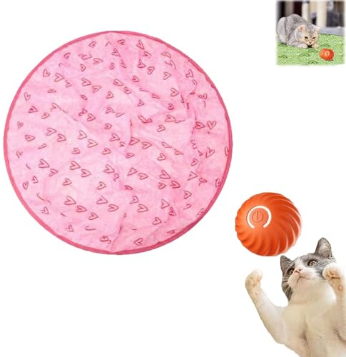 Pfotenjagd Katzenspielzeug, Simuliertes Interaktives Katzenball Gitarre Katzenspielzeug, 2 In 1 Interaktives Jagdspielzeug für Katzen, mit Selbstrollender Ball Interaktives Katzenspielzeug (#D)