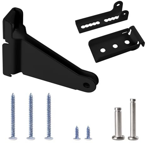 Storm Door Closer Replacement Parts, Black Screen Door Closer Kit Heavy Duty Pneumatic Screen Replacement Parts with Brackets, Pins and Mounting Screws, Compatible with Andersen Draft Door Parts