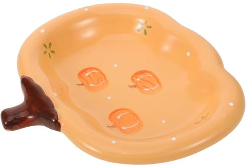 WATIIFUFU Plato con Forma de Calabaza Vajilla de Cerámica Elegante Plato para Servir Frutas Decoración para El Hogar