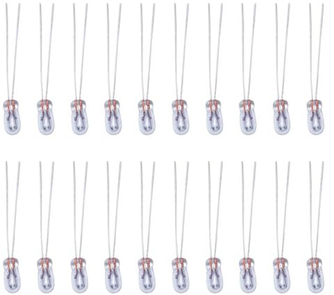 JZLEJC Lampe miniature de 20 pcs, ampoules, lampe miniature 12V 30mA, T3 Filament à incandescence ampoules Halogin