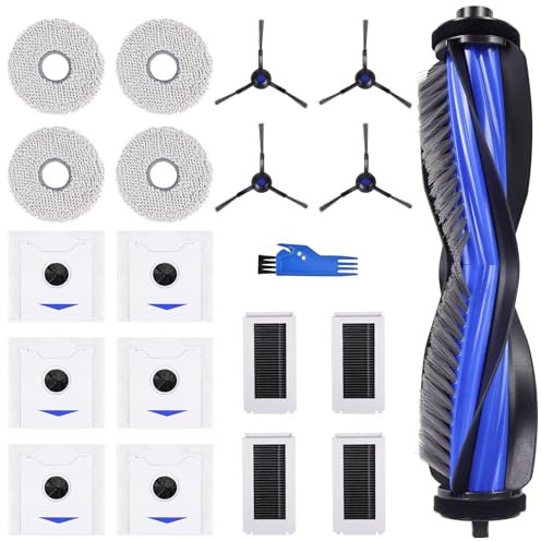 VIEWALL Accessoires pour ECOVACS DEEBOT N30 PRO Omni Aspirateur, 1 Brosse Principale, 4 Lingettes, 4 Brosses Latérales, 4 Filtres HEPA, 6 Sacs à Poussière, 1 Outil de Nettoyage