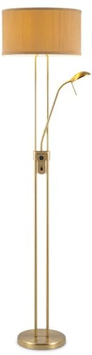 Home Sweet Home Moderner Stehleuchte - mit Schirm - 40/40/170cm - Dimmbar - Bronze - mit E27 Hauptlicht und G9 Leselicht - 7W 1076LM - Gebrauch Für Wohnräume