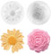 TZEKING 2 Piezas Moldes para Velas Peonía y Margarita,Molde de Silicona de Peonía Grande,Molde de Silicona de Flores,Molde Silicona Velas Flor,Molde de Vela 3D,para Manualidades,Jabón,Pastel