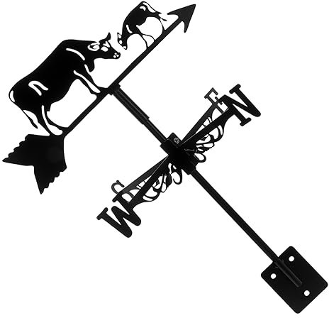 Veemoon 1satz Wetterfahne Vintage Windfahne Für Garten Deko Wetterhahn Metall Windrichtungsanzeiger Für Außenbereich Und Dach Schmiedeeisen Gartendekoration Robust Und Langlebig Für