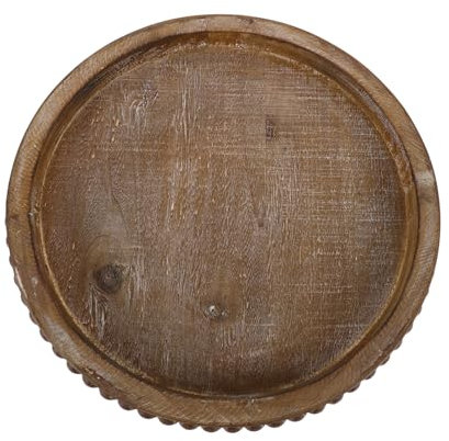 VALICLUD Bandeja De Madera Vintage Redonda Para Decoración De Mesa Plato Rústico Multifuncional Para De Comedor y Decoración De