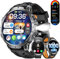BENYAR SMART-Montre Connectée Homme avec Batterie 1000mAh, 1,85'' HD Grand Écran Smartwatch Militaire avec Lampe LED, Appels pour Android iOS, Étanche IP68, 120+ Modes Sport Bracelet Sportif, Noir