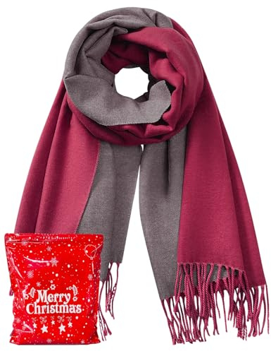 Lonya Schal Damen Winter Schals & Tücher Schultertuch Langer Großer Kuschelig Wendbares Wärmeschal mit Quaste