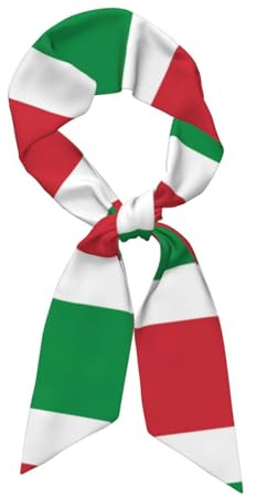 WZYWHJ Langer Seidenschal mit italienischer Flagge, weicher und seidiger Satin-Kopftuch