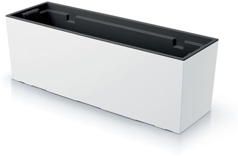 IMJ-Global Pot de fleurs rectangulaire Urbi en plastique 77 x 23,5 x 24,6 cm pour intérieur extérieur blanc 40 litres design moderne