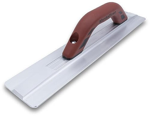 Lisseuse de main Marshalltown avec poignée Durasoft en aluminium, outils pour le béton et le sol, dimensions : 394x79 mm
