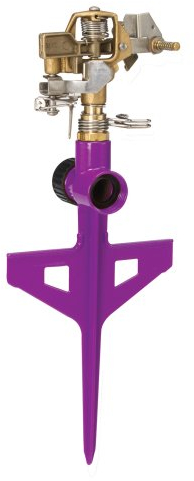Dramm 15066 ColorStorm Premium 6-Inch Metal Stake Impulse Sprinkler, Berry