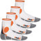 CFLEX Damen und Herren Running Funktions-Socken (4 Paar) Laufsocken - Weiss-Orange 39-42