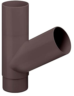 INEFA Abzweiger Fallrohr 60 Grad, PVC DN100/75 Dunkelbraun Zubehör Fallrohr Kunststoff, einfache Steckmontage, Made in Germany