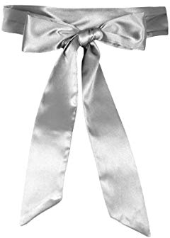 BlackButterfly Hochzeit Bogen Band BrautjungfernabschlussballSatin-Schärpe Gürtel (Silber, 5W / 250L)