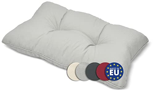 Beautissu Lounge Kissen Outdoor 60x40 cm Hellgrau – Bequemes Rückenkissen Gartenstuhl 12 cm dick Sitzpolster Auflagen für Rattanmöbel Gartenmöbel Polster für Stühle Sessel Stuhlauflage Indoor – xLuna