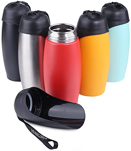 VIVAGLORY Bouteille d'eau pour Chien, Bouteille à Boire pour Animaux, 750ML Bouteille d'eau de Voyage pour Chien Portable et Étanche en Acier Inoxydable pour Promenade et Randonnée, Rouge