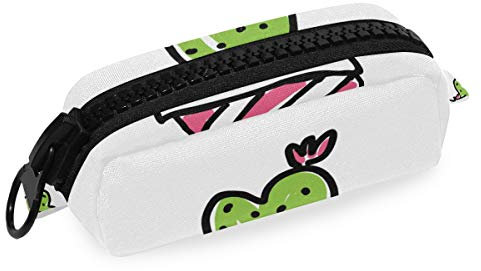 FANTAZIO Bleistift-Organizer in Herzform, Kaktus, Deluxe Leinen, Kosmetiktasche, Bleistiftbox für Bleistifte oder Make-up-Pinsel