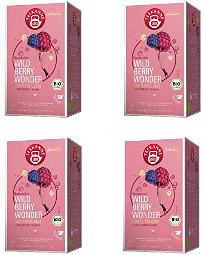 Teekanne Selected Wild Berry Biotee mit Cup Pyramidenbeutel 60g / 4er Pack