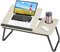 MorNon Faltbare Laptoptisch 55x32x25cm Tablet Tisch Betttisch Betttablett Notebook Laptoptisch Notebooktisch mit Getränkehalter für Lesen oder Frühstücks (Weiß)