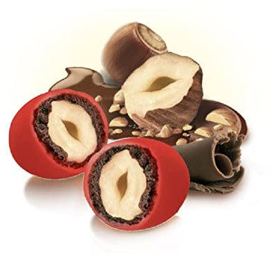 CONFETTI PAPA CIOCCONOCCIOLONE ROSSO Confezione da 1 KG | Nocciola tostata ricoperta di cioccolato al latte e gianduia, confettata