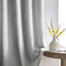 Melodieux Gardinen mit Kräuselband Grau Leinen Optik Halbfrei Vorhänge fur 2er Set, 260x140cm