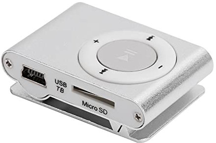 Digital MP3 Player, Portable HiFi Lossless Sound Music Player Mini Music Media Player Voice Recorder with Earphone USB Cable, Maximum Support 8GB Expansion for Outdoor Sports Running(Silver)