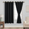 JIUZHEN Vorhänge Blickdicht mit Ösen Verdunklungs Gardinen Schlafzimmer Blickdichte Vorhänge Ösenschal Vorhang gegen Kältes und Hitze Curtains Blackout ThermoVorhang 2er Set 137x117cm(HxB) Schwarz