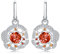 JewelryPalace Pizza Rundschliff 2.4ct Erstellter Orange Saphir Ohrhänger Silber 925 Damen, Schmuck Set, Ohrringe Silber Edelstein Mädchen, Modeschmuck Creolen Silber mit Stein Geschenk für Frauen