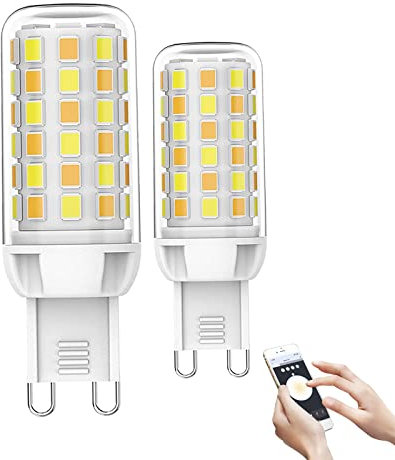 Intelligente G9-Glühbirnen Intelligente G9-LED-Glühbirne Alexa Connected, 4W=40W Halogen, AC220V 400lm, WiFi-kompatibel, Intelligente G9-Glühbirne mit Sprachsteuerung, dimmbar, flimmerfrei ( Size : 2p