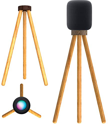 HOOKMEMO Lautsprecherständer für HomePod 2 (2023) (Echtholz-Ständer: Walnuss + Buche)