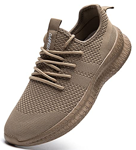 Tvtaop Damen Sneaker Laufschuhe Turnschuhe Straßenlaufschuhe rutschfest Leichtgewichts Atmungsaktiv Walkingschuhe Outdoor Tennisschuhe Sportschuhe Freizeitschuhe,Braun 38 EU