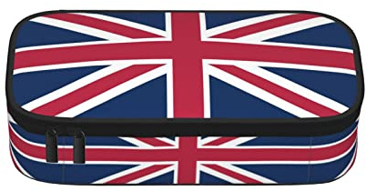 Portamatite con stampa bandiera inglese classica grande capacità, astuccio portatile per ragazzi e ragazze