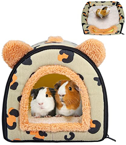 Pantula Meerschweinchen Bett, Meerschweinchen Kuschelhöhle mit Abnehmbarem Kissen, Kaninchenhöhle Winter Kuschelhöhle für Meerschweinchen Frettchen Igel Chinchilla (grün)