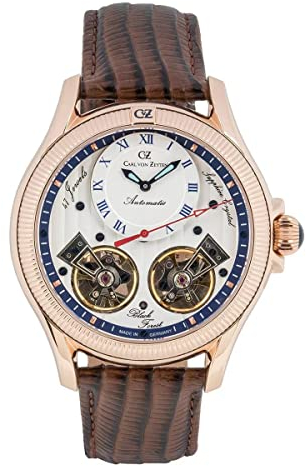 Carl von Zeyten Herren Analog Automatik Uhr mit Leder Armband CVZ0084RWHS