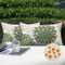 Kissenbezug 30x50 Kissenbezug Grün Sofakissen Outdoor wasserdichte Dekokissen Leinen Kissenhülle Boho Abstrakt Dahlie Blume für Wohnzimmer Schlafzimmer Garten Sofa Couch Kissen Dekor 2er Set