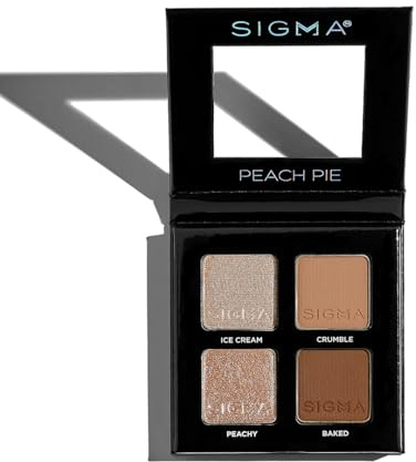 Sigma Beauty Quad Lidschattenpalette – Make-up-Lidschatten-Quad mit butterweicher Formel, aufbaubar & verblendbar, Farbton Peach Pie