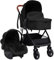 vidaXL 3-in-1 Kinderwagen Kombikinderwagen Babyschale Buggy Reisebuggy Kinderbuggy Sportwagen Autositz Kinder Baby Anthrazit Schwarz Stahl