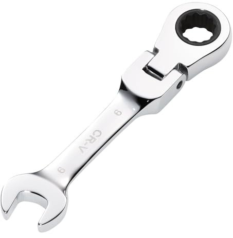 Draper 27964 HI-TORQ Metric Stubby Flexible Head Ratchet Combination Spanner, 9mm