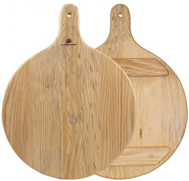 Besidiae Manici Tagliere in Legno di Pino da Portata per Pizza con Impugnatura per Pizza Ristorante Aperitivo Bar Cucina Casa | artigianale fatto a mano | made in italy (Ø 40)