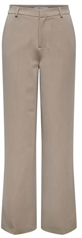 ONLY Damen Onlhattie-Lana Hw Wide Mel Pant TLR Hose, Taupe Gray/Detail:Melange, 42W x 32L