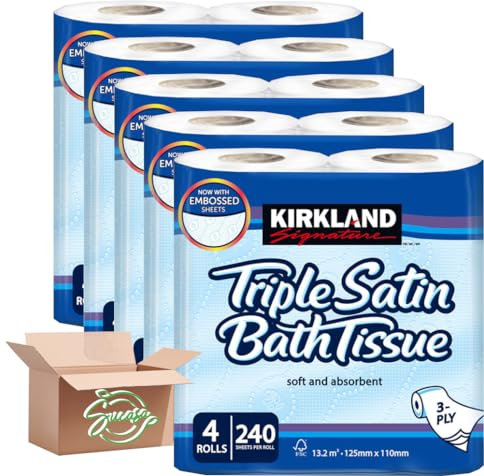 Toilet Tissue Roll Triple Satin 3-Ply Toilet Tissue 20x Rolls - Ultimate Household Convenience Sucasa